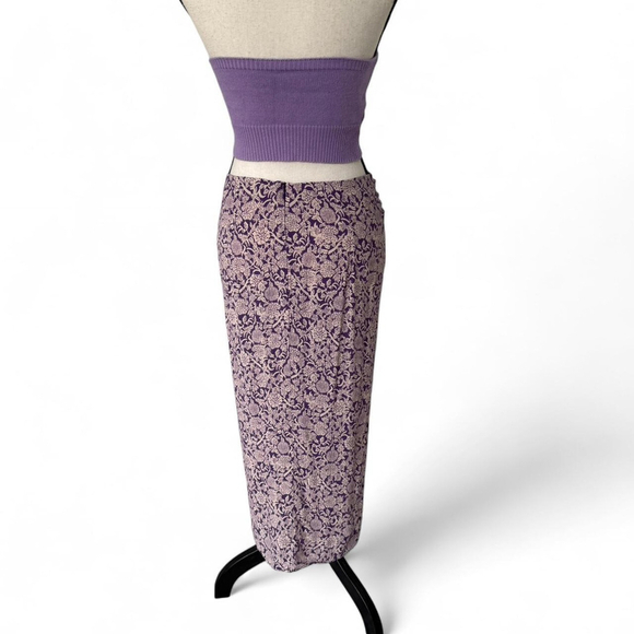 Zara Purple Knotted Midi Skirt - Size M - Picture 3 of 4